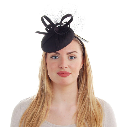 Failsworth Loralei Pillbox Fascinator - Schwarz