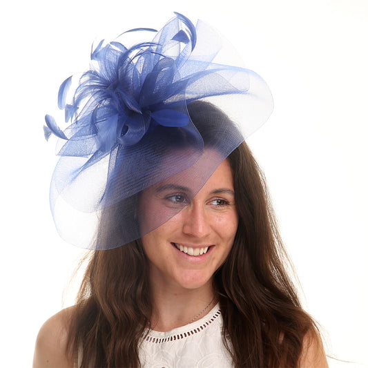 Jane Anne Designs Elizabeth Schleier Fascinator - Kobaltblau
