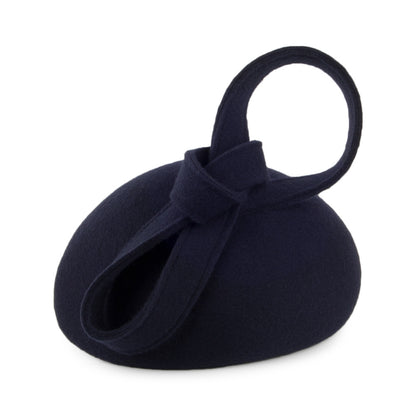 Whiteley Carlita Pillbox Hut aus Wolle mit Schlaufe - Marineblau