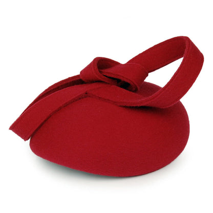 Whiteley Carlita Pillbox Hut aus Wolle mit Schlaufe - Rot