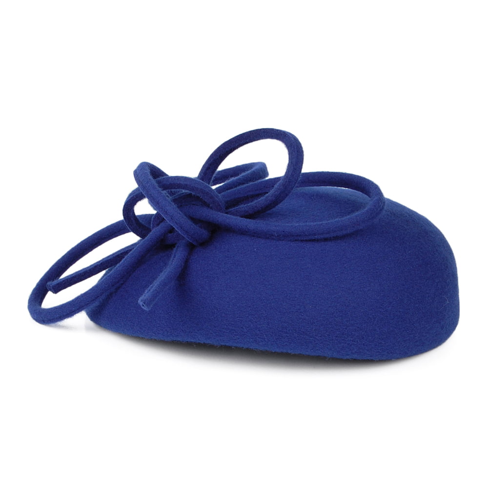 Whiteley Rosey Pillbox Hut aus Wolle mit Schlaufe - Königsblau