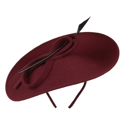 Whiteley Athena Disc Fascinator aus Wolle - Maulbeere