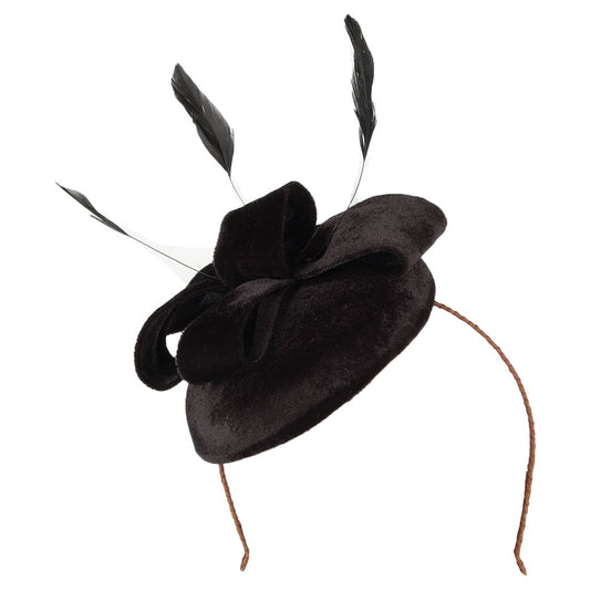 Failsworth Juliet Samt Pillbox Hut - Schwarz