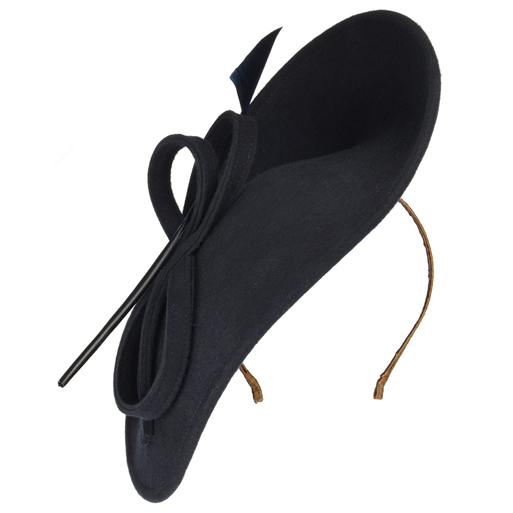 Whiteley Athena Disc Fascinator aus Wolle - Marineblau