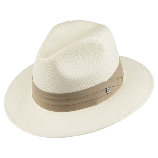 Jaxon & James Safari Fedora Toyo Strohhut - mit Khaki Hutband