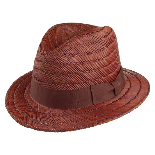 Brixton Rollins Fedora Hut aus Stroh - Braun