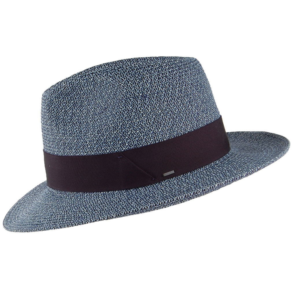 Bailey Mullan Fedora Hut aus Toyo Stroh - Marineblau
