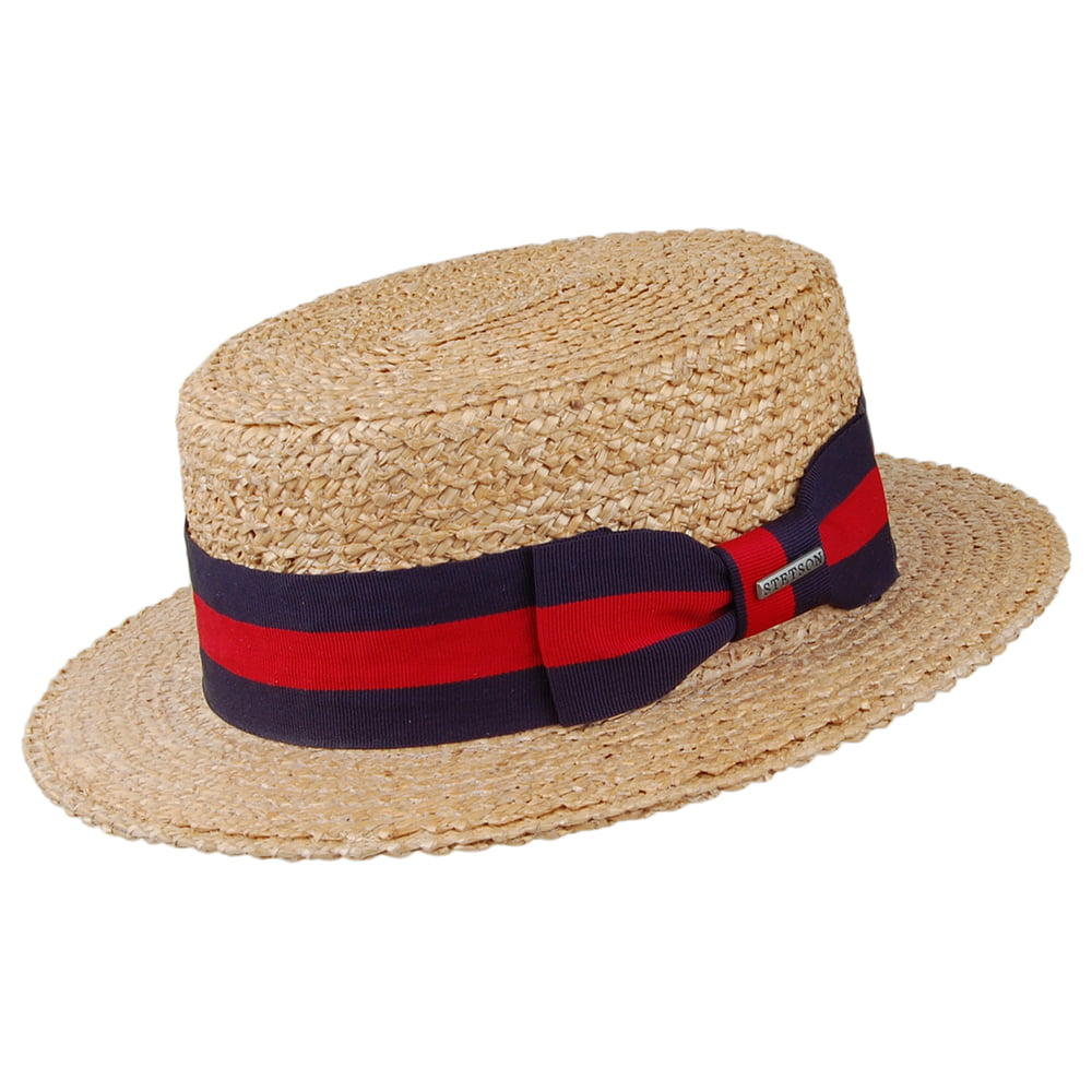 Stetson Harlem Kreissäge Hut Mit blauem und rotem Band - Natur