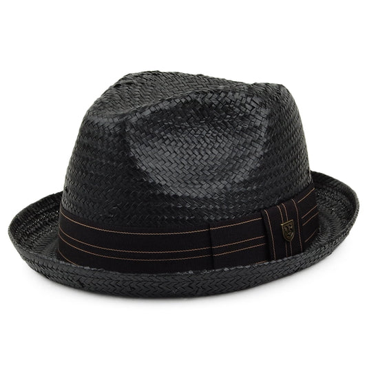 Brixton Castor Trilby Hut aus Stroh - Schwarz-Hellbraun