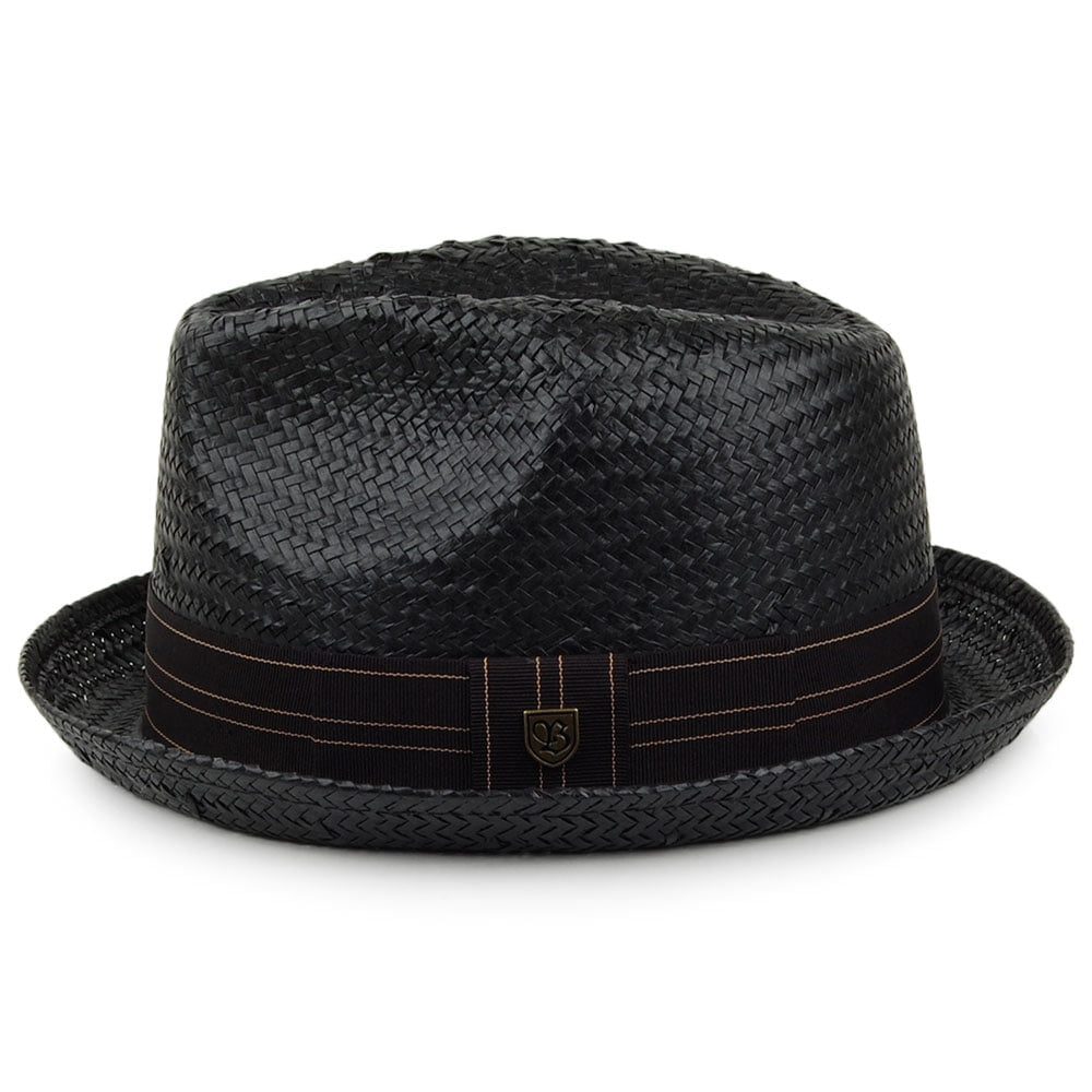 Brixton Castor Trilby Hut aus Stroh - Schwarz-Hellbraun