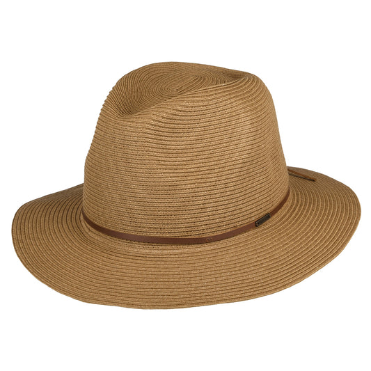 Brixton Wesley Packbarer Fedora Hut aus Stroh - Kupferrot