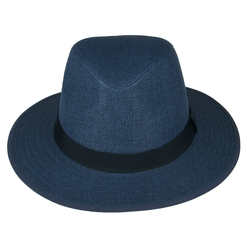 Failsworth Safari Fedora Hut aus Toyo Stroh - Marineblau
