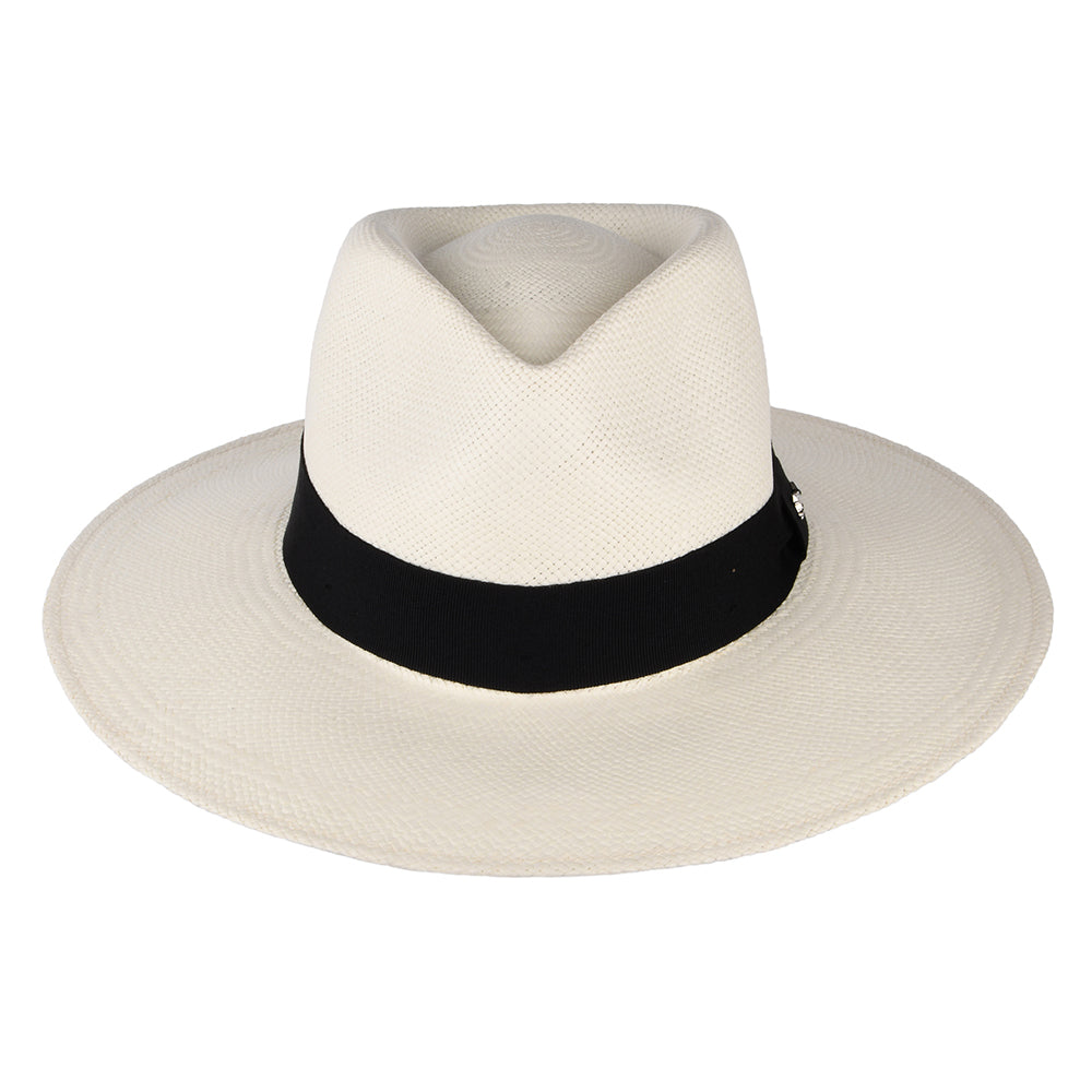 Whiteley Aintree Panama Fedora Hut - Perlweiß
