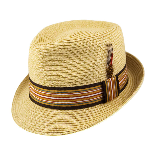 Jaxon & James Ridley C-Crown Trilby Strohhut - Natur