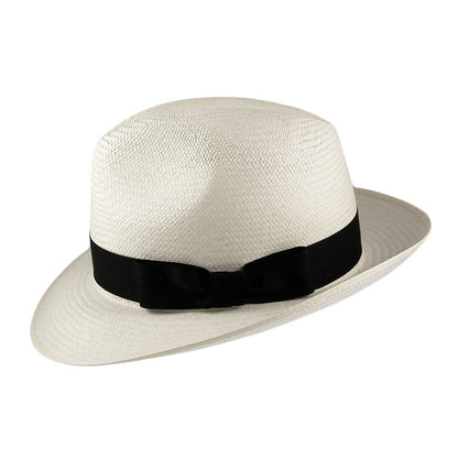 Olney Excellent Panama Fedora mit schwarzem Hutband