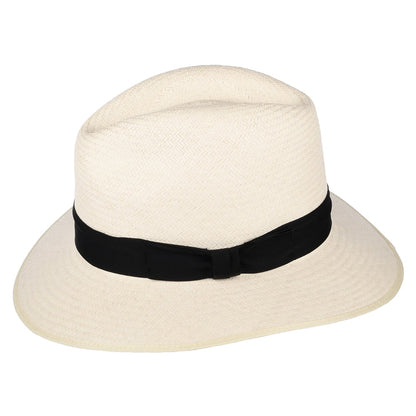 Olney Safari Panama Fedora mit Schwarzem Hutband