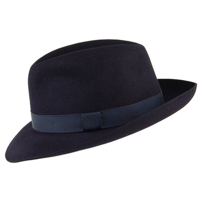 Christys Foldaway Fedora Hut aus Haarfilz - Marineblau