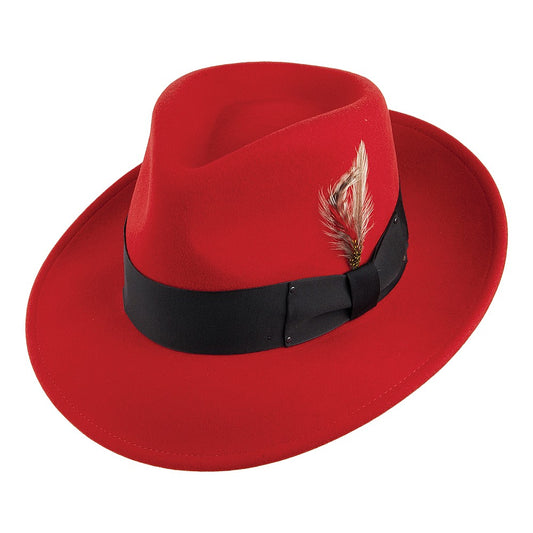 Bailey 7002 II Knautschbarer Fedora - Rot