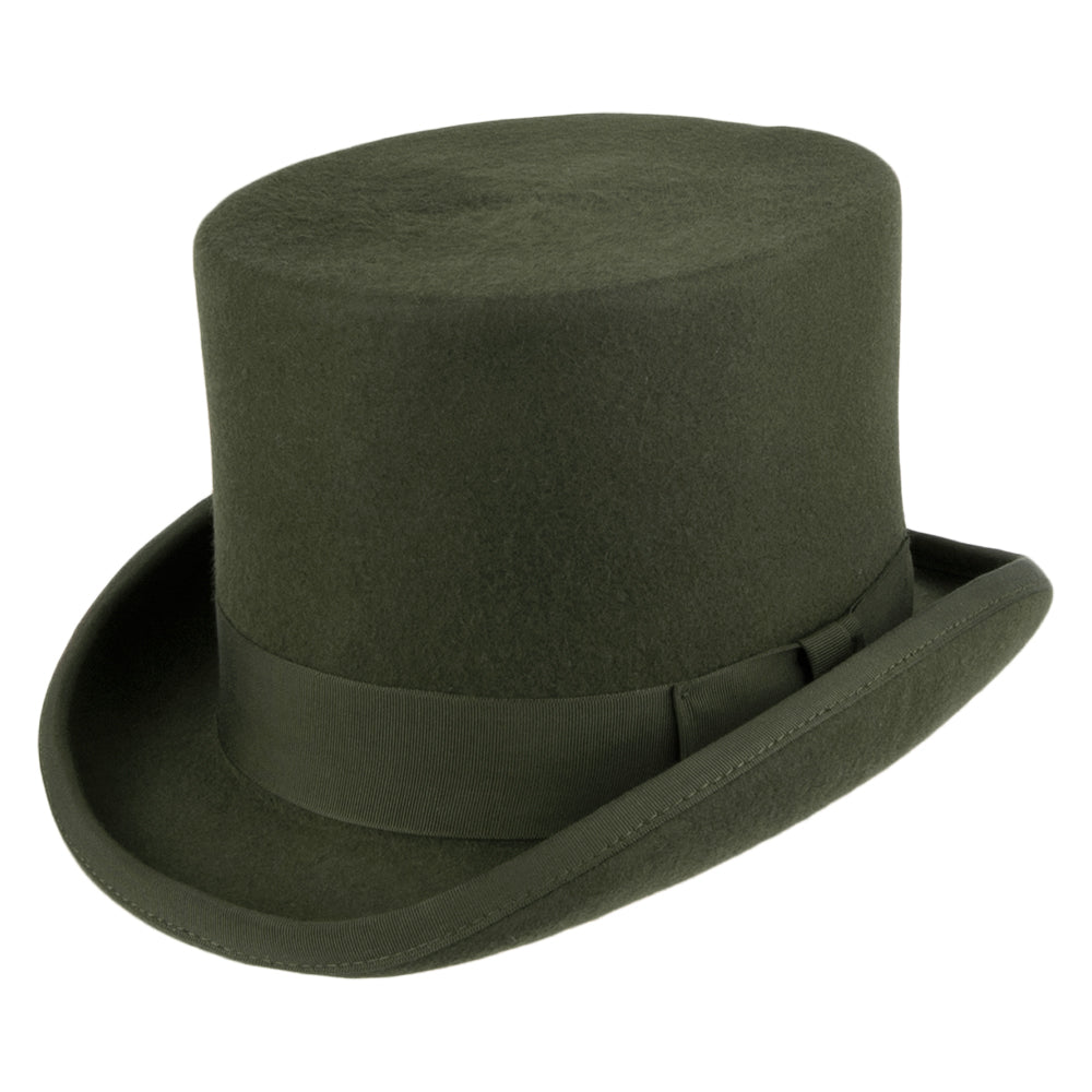 Denton Zylinder Hut aus Wollfilz - Waldgrün