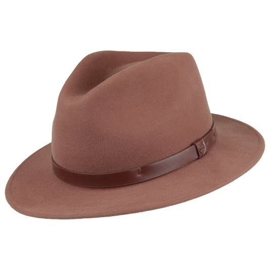 Brixton Messer Fedora Hut - Braun