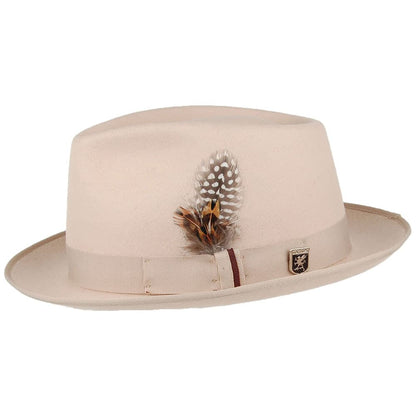 Stacy Adams Hebron C-Crown Fedora Hut aus Wolle - Beige