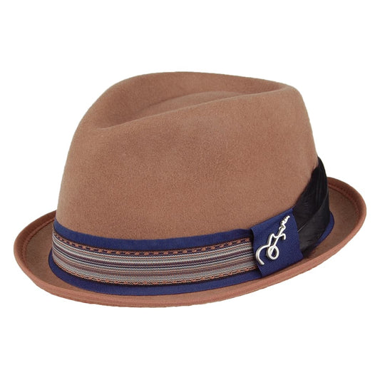 Carlos Santana Stage Trilby Hut aus Wollfilz - Hellbraun