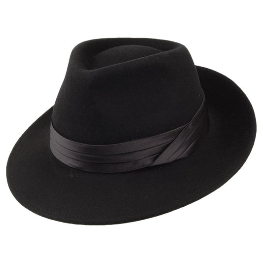 Brixton Goodman Fedora Hut aus Wollfilz - Schwarz