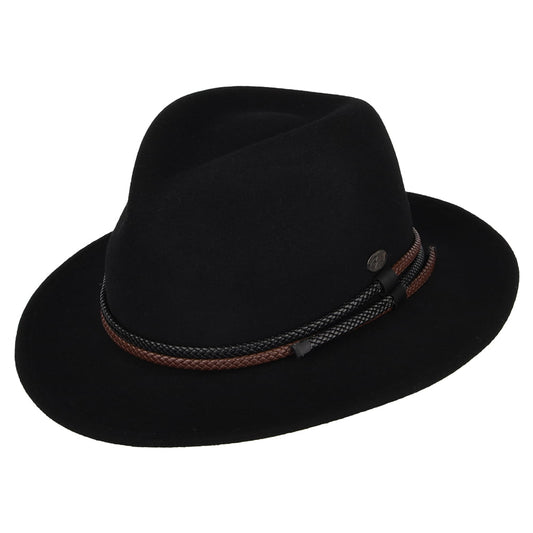 Bailey Nelles Knautschbarer Fedora Hut - Schwarz