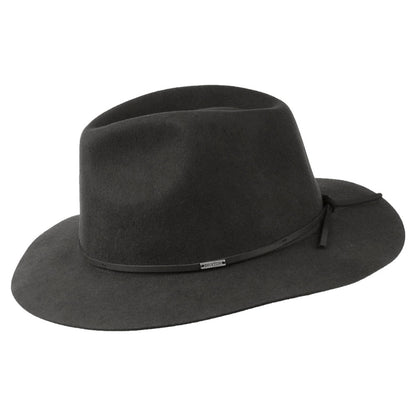 Brixton Wesley Packbarer Fedora Hut aus Wollfilz - Verwaschenes Schwarz