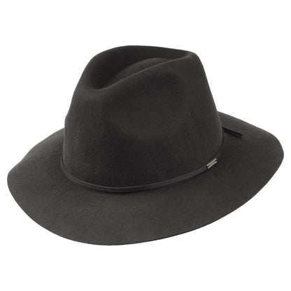 Brixton Wesley Packbarer Fedora Hut aus Wollfilz - Verwaschenes Schwarz