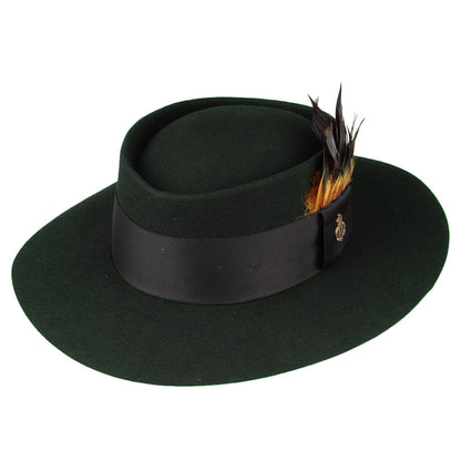 Christys Camden Fedora Hut aus Haarfilz - Waldgrün