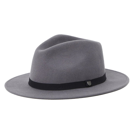 Brixton Messer Packbarer Fedora Hut aus Wollfilz - Grau