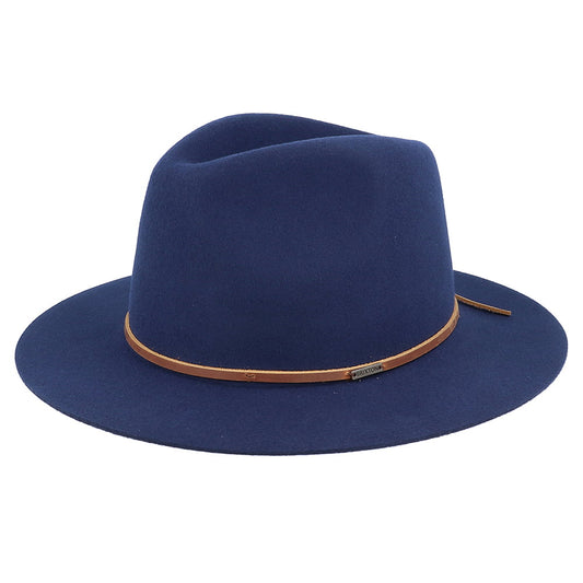 Brixton Wesley Fedora Hut aus Wollfilz - Blau