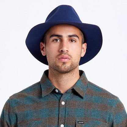 Brixton Wesley Fedora Hut aus Wollfilz - Blau