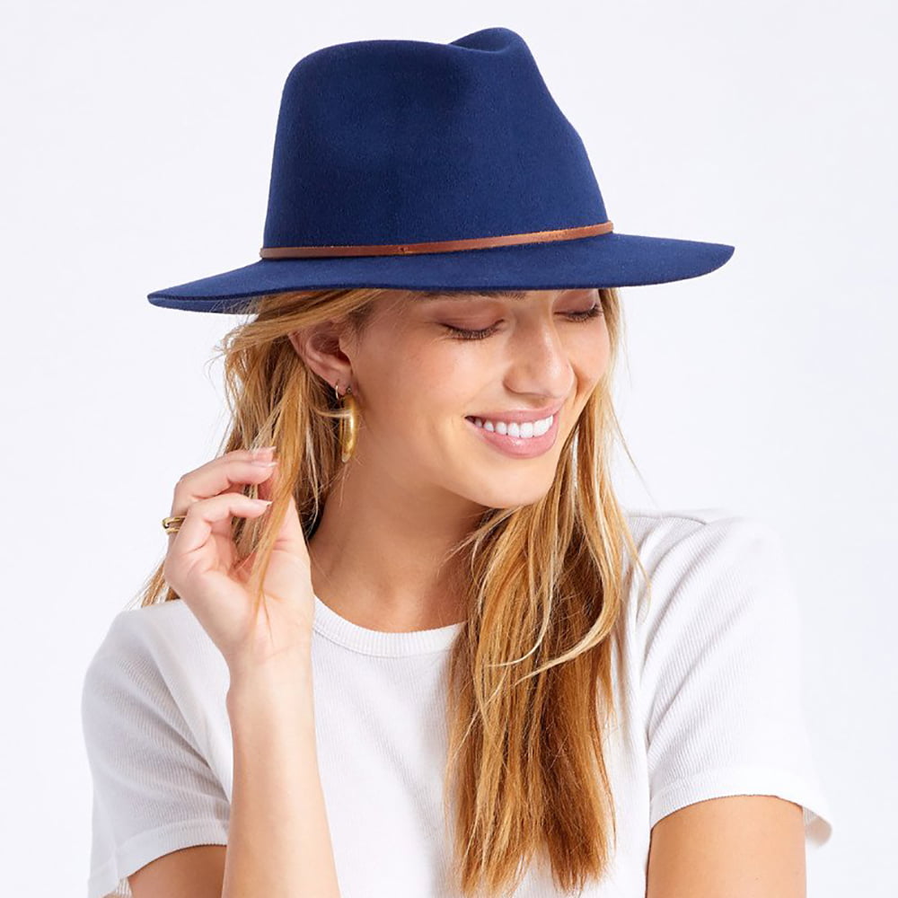 Brixton Wesley Fedora Hut aus Wollfilz - Blau