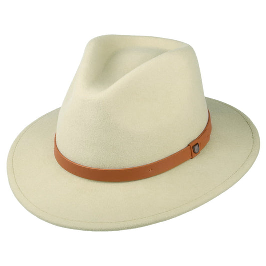 Brixton Messer Fedora Hut aus Wollfilz - Heller Sand