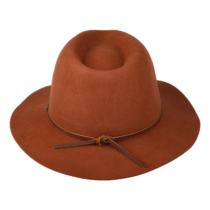 Brixton Wesley Fedora Hut aus Wollfilz - Karamell