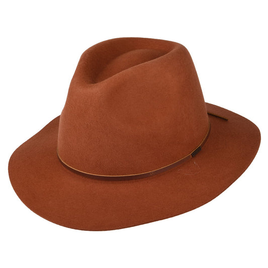 Brixton Wesley Fedora Hut aus Wollfilz - Karamell