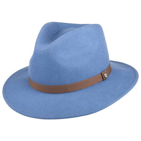 Brixton Messer Packbarer Fedora Hut aus Wollfilz - Schieferblau