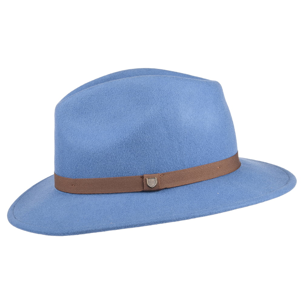 Brixton Messer Packbarer Fedora Hut aus Wollfilz - Schieferblau