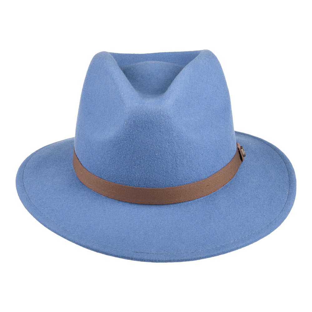 Brixton Messer Packbarer Fedora Hut aus Wollfilz - Schieferblau