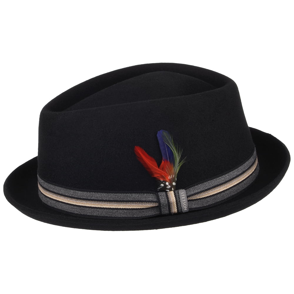 Stetson Diamond Trilby Hut aus Wollfilz - Schwarz