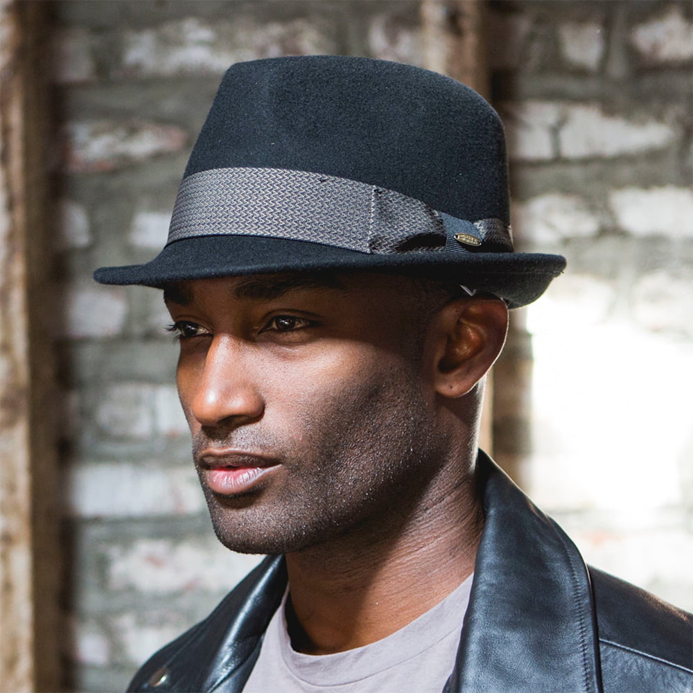 Scala Rexburg Knautschbarer Trilby Hut aus Wollfilz - Schwarz