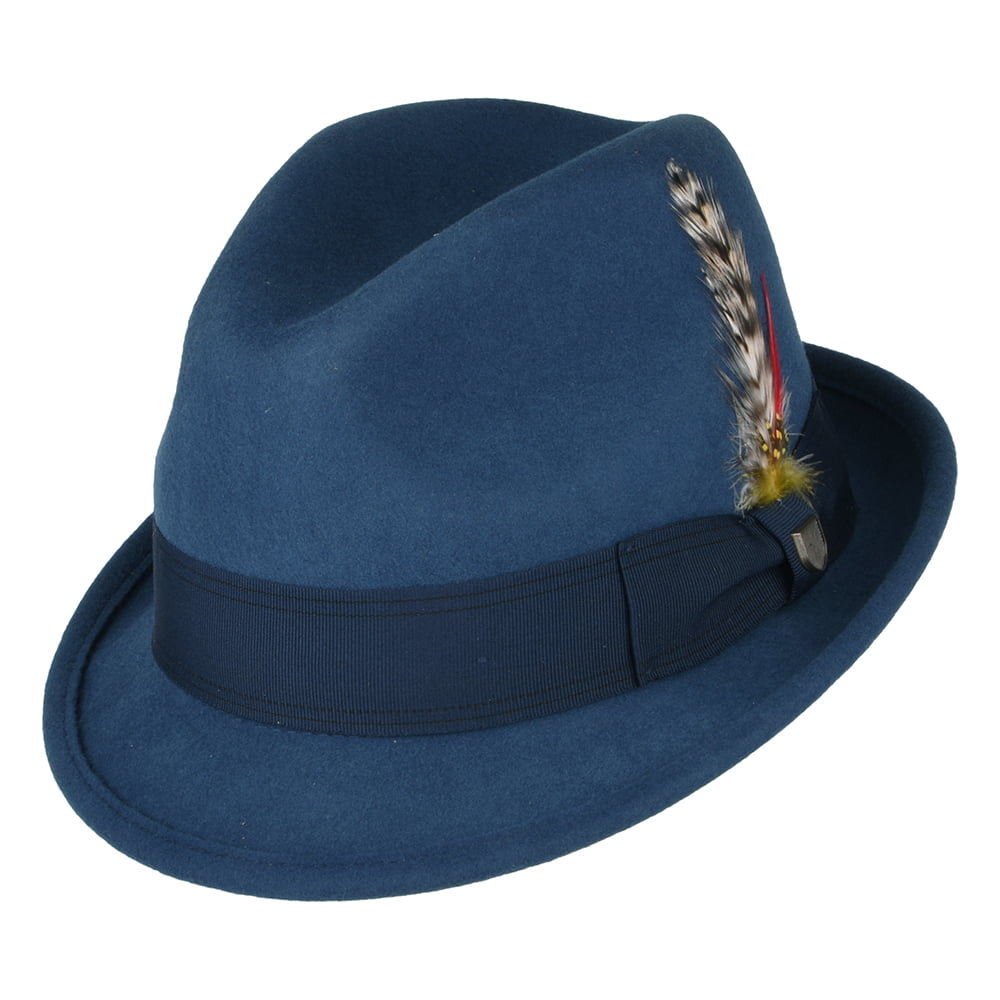 Brixton Gain Trilby Hut aus Wollfilz - Blau