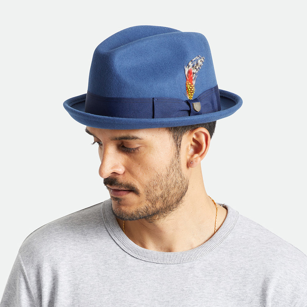 Brixton Gain Trilby Hut aus Wollfilz - Blau