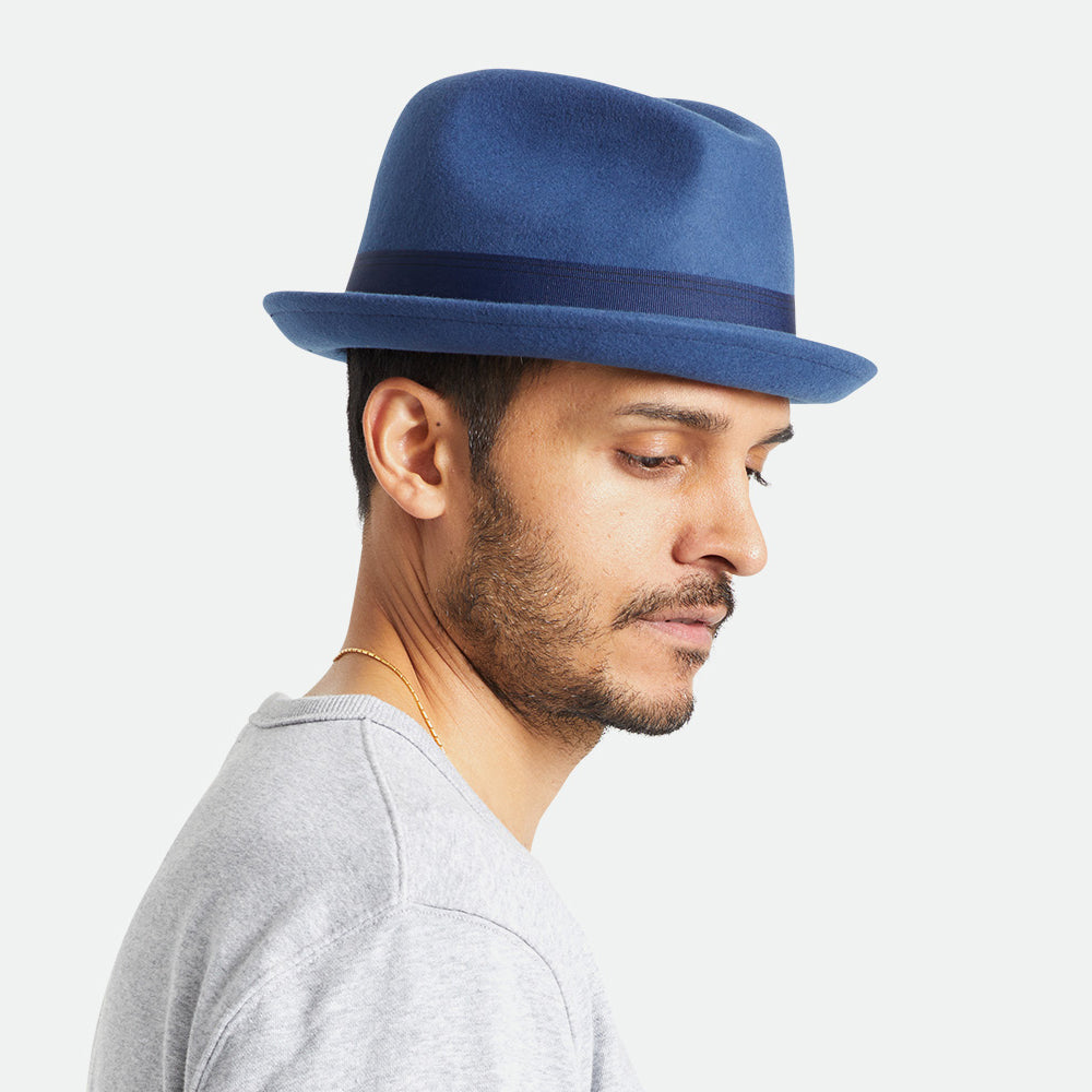 Brixton Gain Trilby Hut aus Wollfilz - Blau