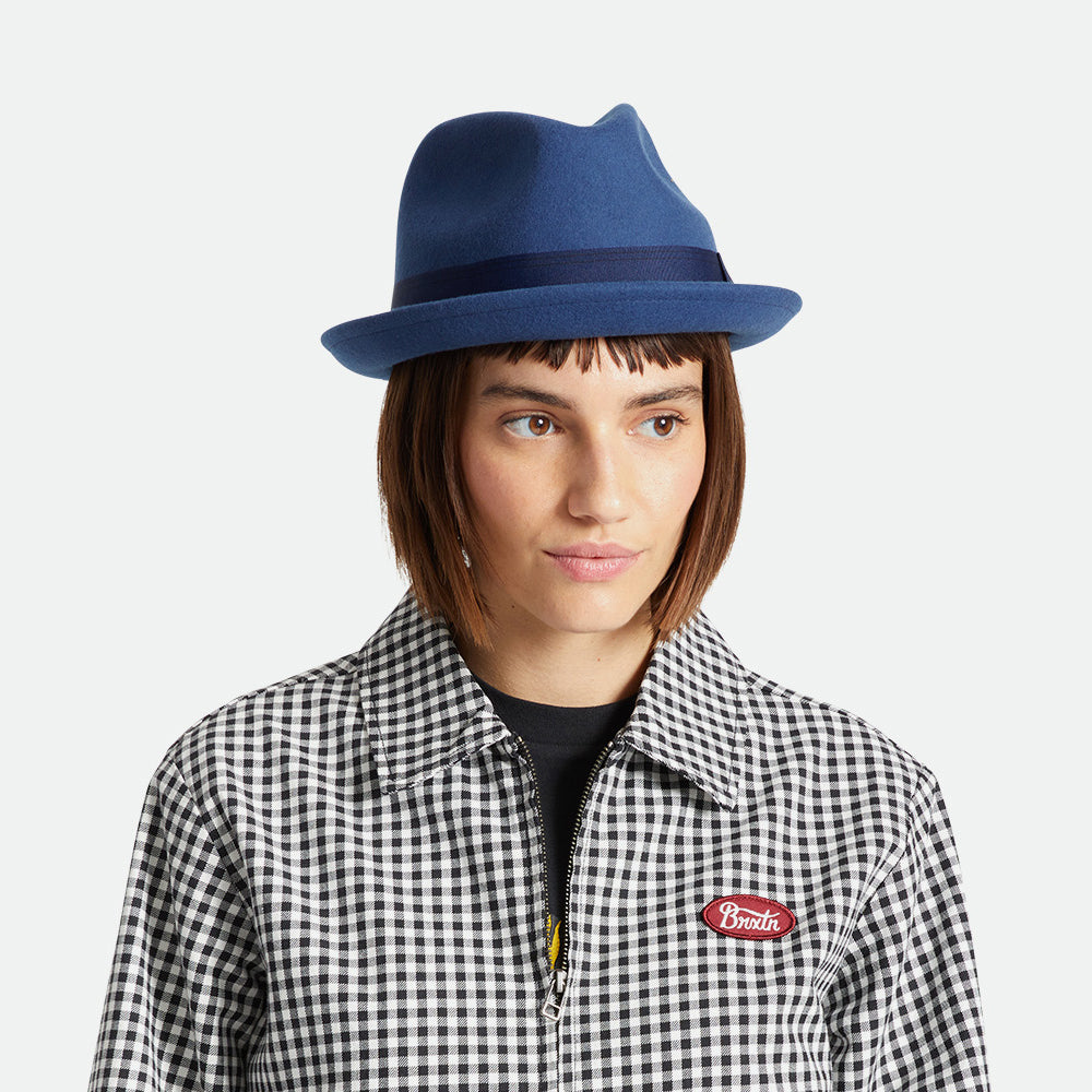 Brixton Gain Trilby Hut aus Wollfilz - Blau
