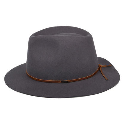 Brixton Wesley Fedora Hut aus Wollfilz - Grau