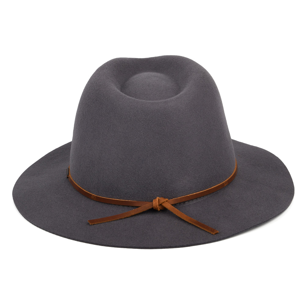 Brixton Wesley Fedora Hut aus Wollfilz - Grau