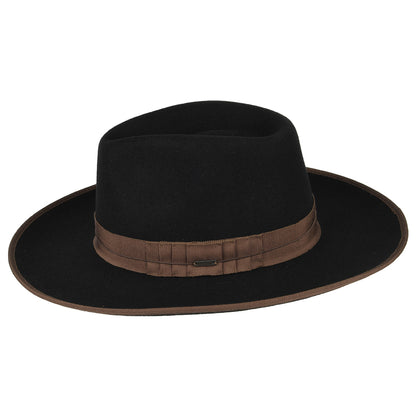 Brixton Reno Fedora Hut aus Wollfilz - Schwarz-Braun